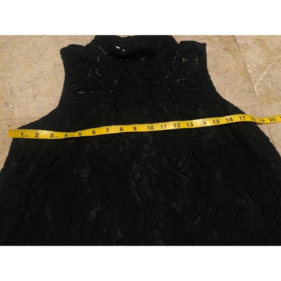 JACK BY BB DAKOTA- WOMENS BLACK LACE CREW NECK TOP SIZE LARGE - Picture 6 of 6